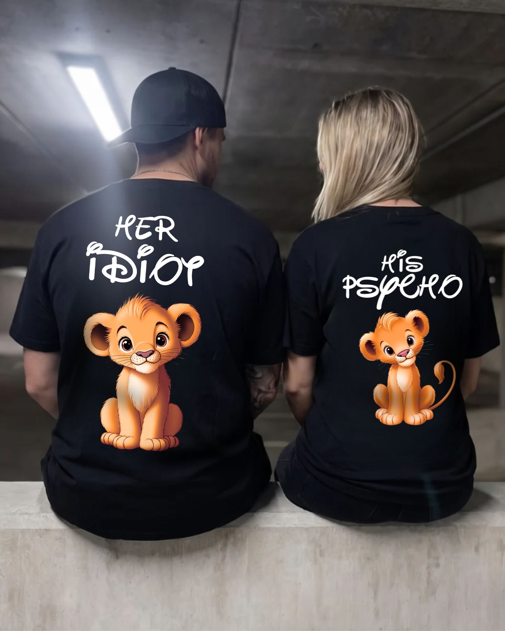 His Psycho / Her Idiot Lion Cub - Couple Shirt Bundle