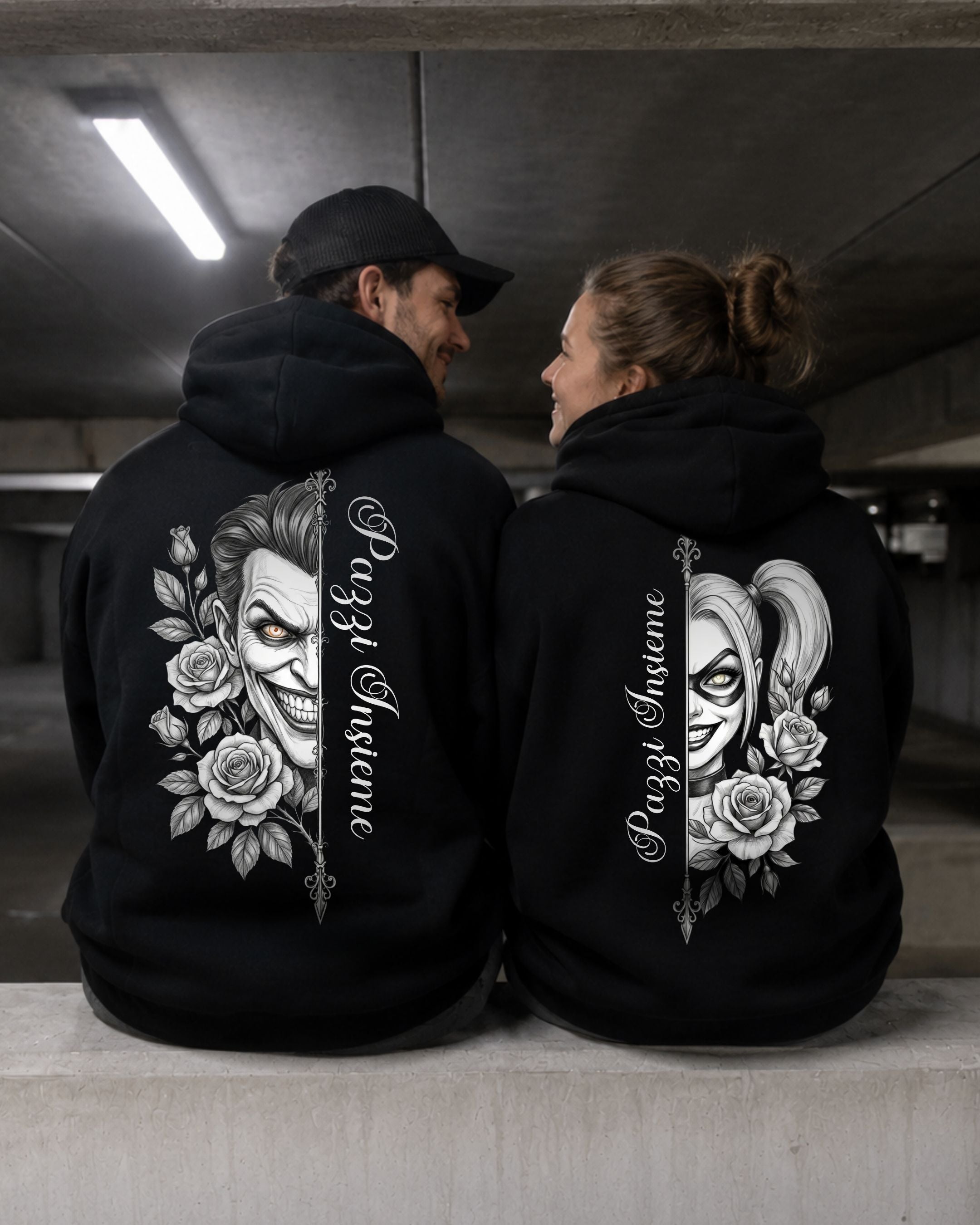 Pazzi Insieme B&W - Couple Hoodie Bundle