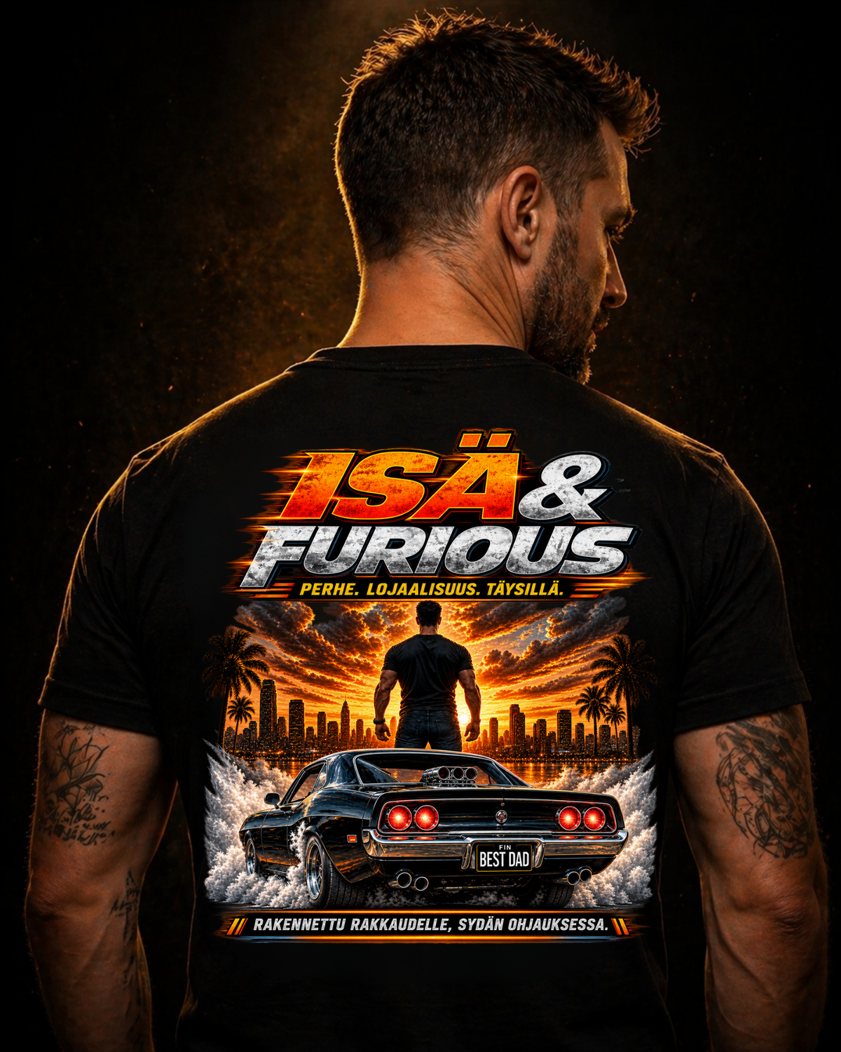 Isä & Furious - Shirt Unisex Backprint (FI)