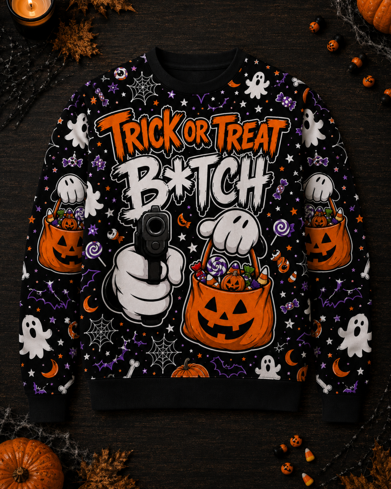 Trick or Treat B*tch - Halloween Sweater AOP