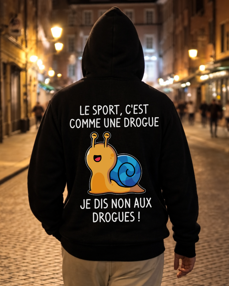 Le Sport - Hoodie Unisex met FR-print op de achterkant.