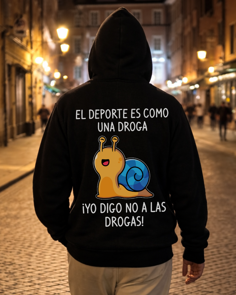 Slak - Hoodie Unisex met print op de achterkant ES.