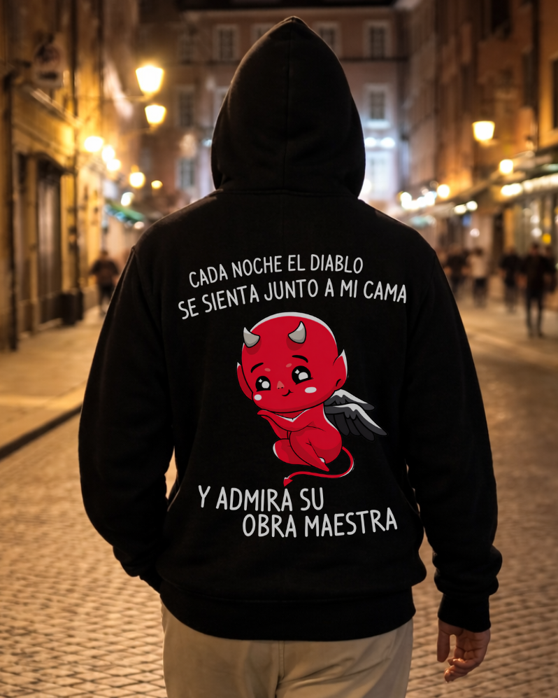 Duivel - Hoodie Unisex met print op de achterkant ES.