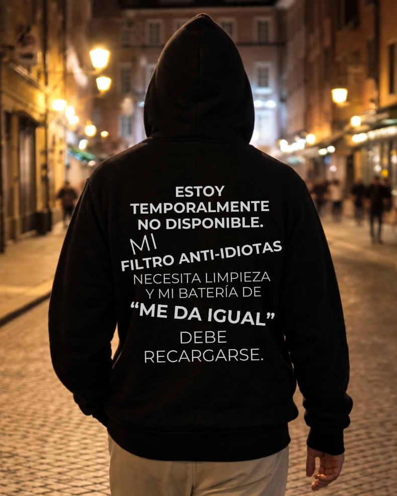 Idiot Filter - Hoodie Unisex met print op de achterkant ES.