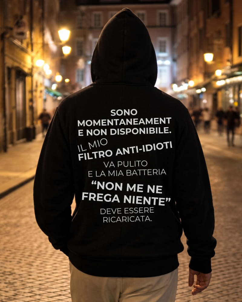 Idiot filter - Hoodie Unisex Backprint ITA.