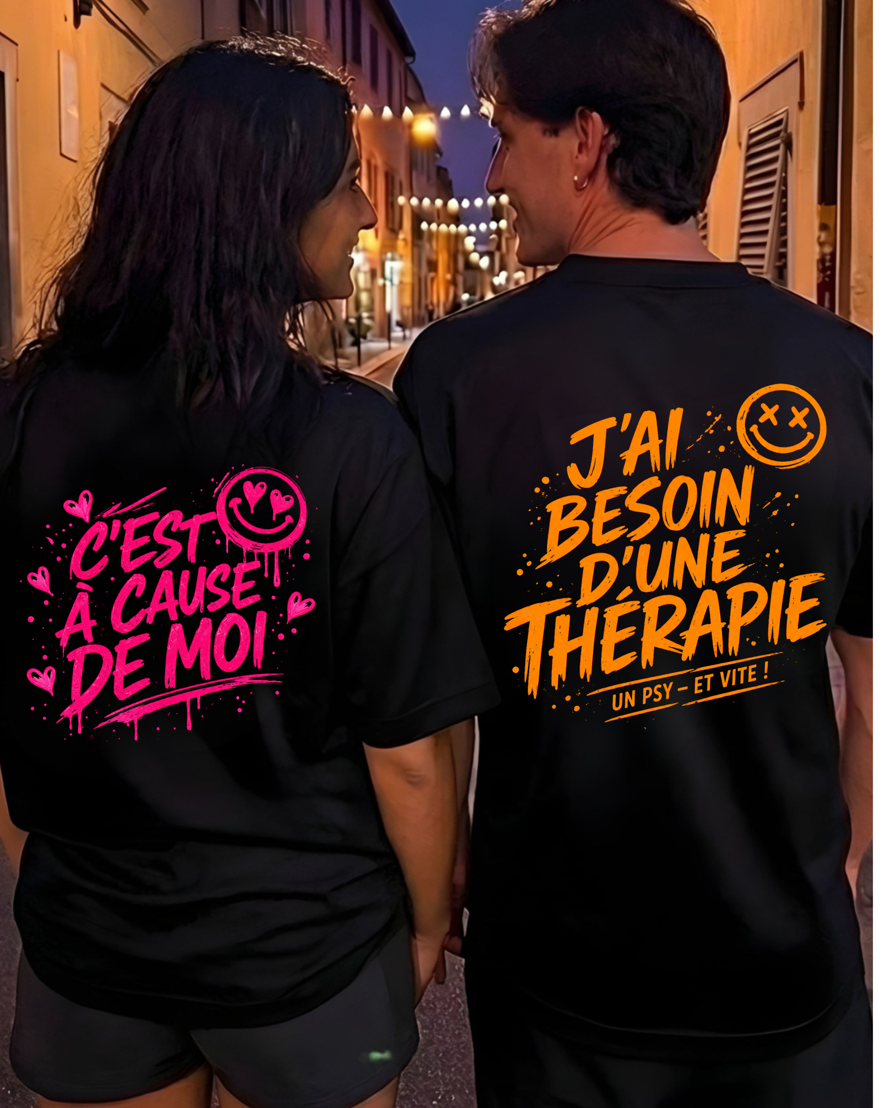 Thérapie / À Cause - Couple Shirt Bundle