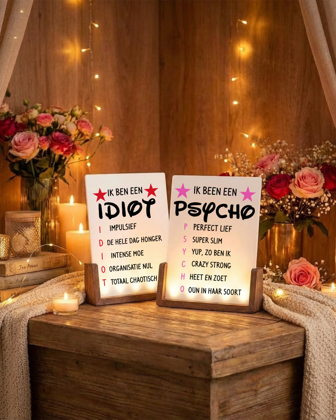 Psycho & Idiot- illuminated Picture Framet NL.