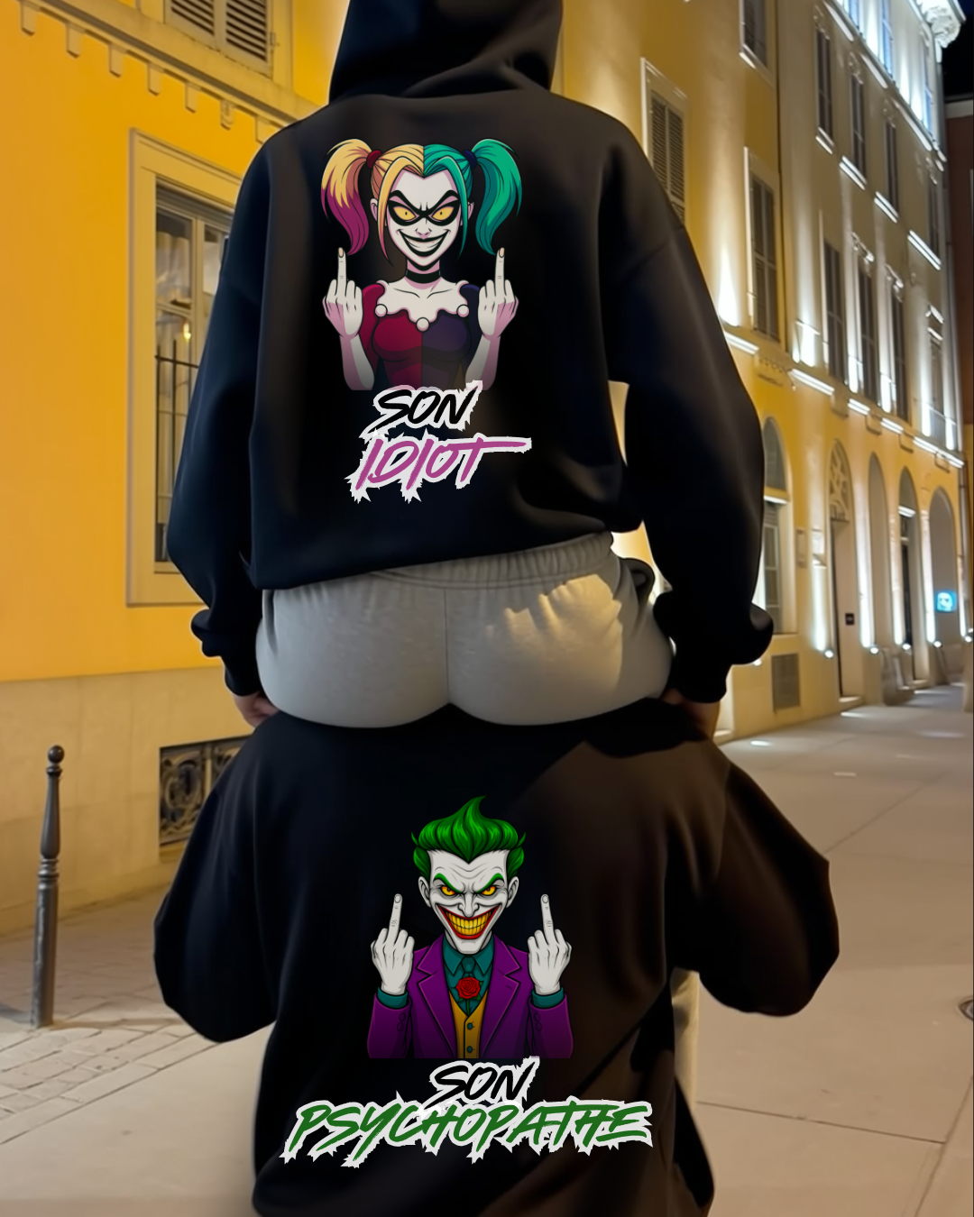 Son Idiot/Psychopathe - Hoodie Couple Bundle FR.