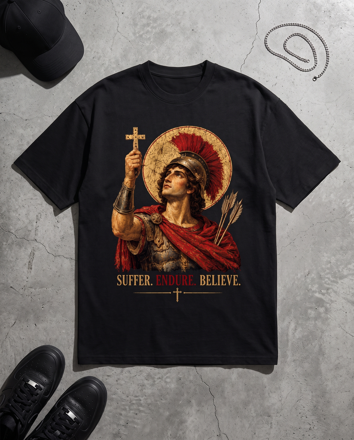 SUFFER, ENDURE, BELIEVE - OVERSIZED TEE