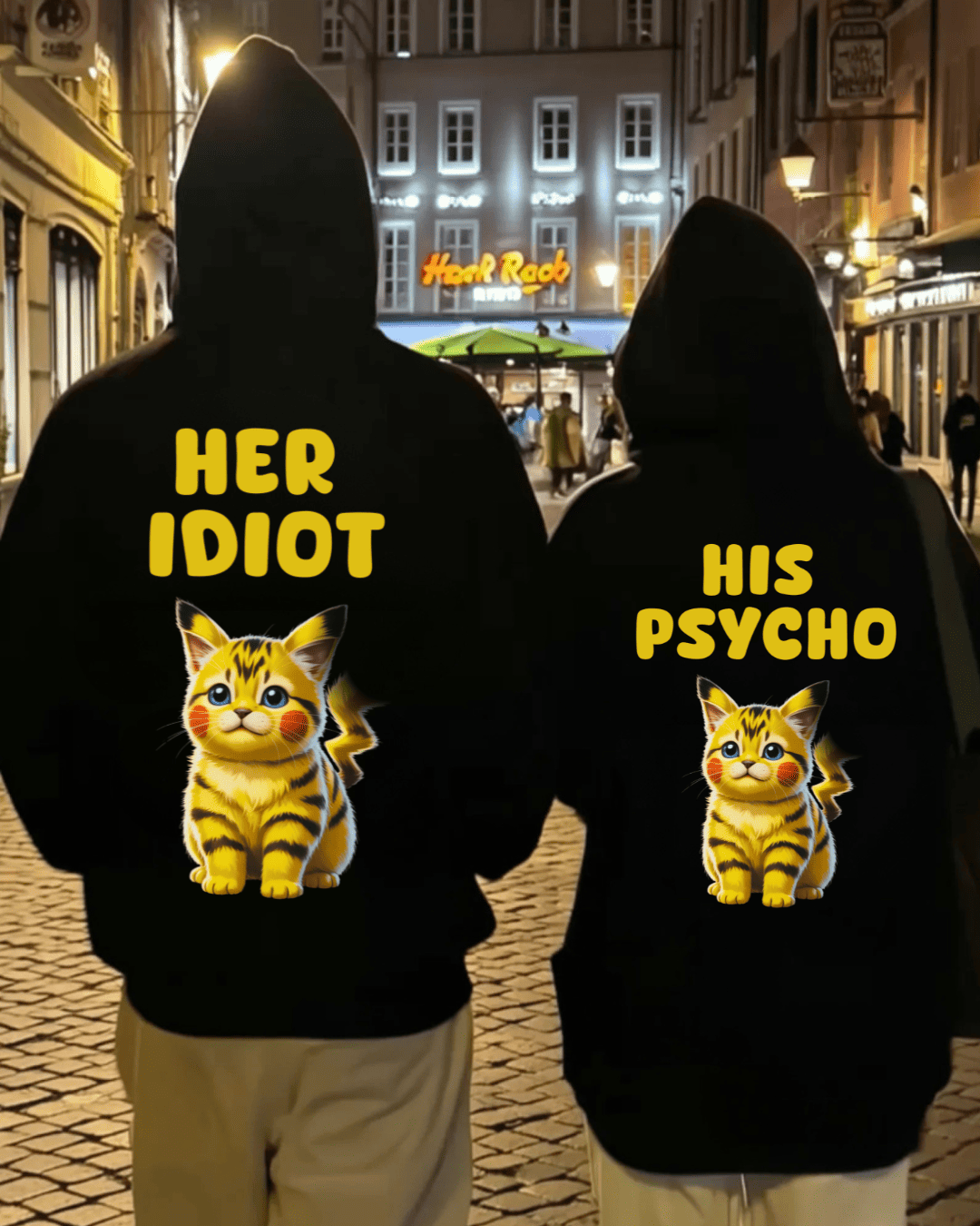 Idiot Psycho yellow animal - Cuddle Hoodie Bundle ENG. ***