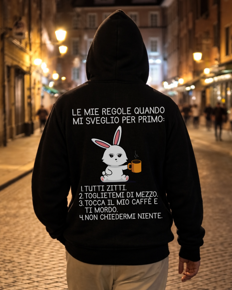 Bunny Rules - Hoodie Unisex met print op de achterkant (ITA).