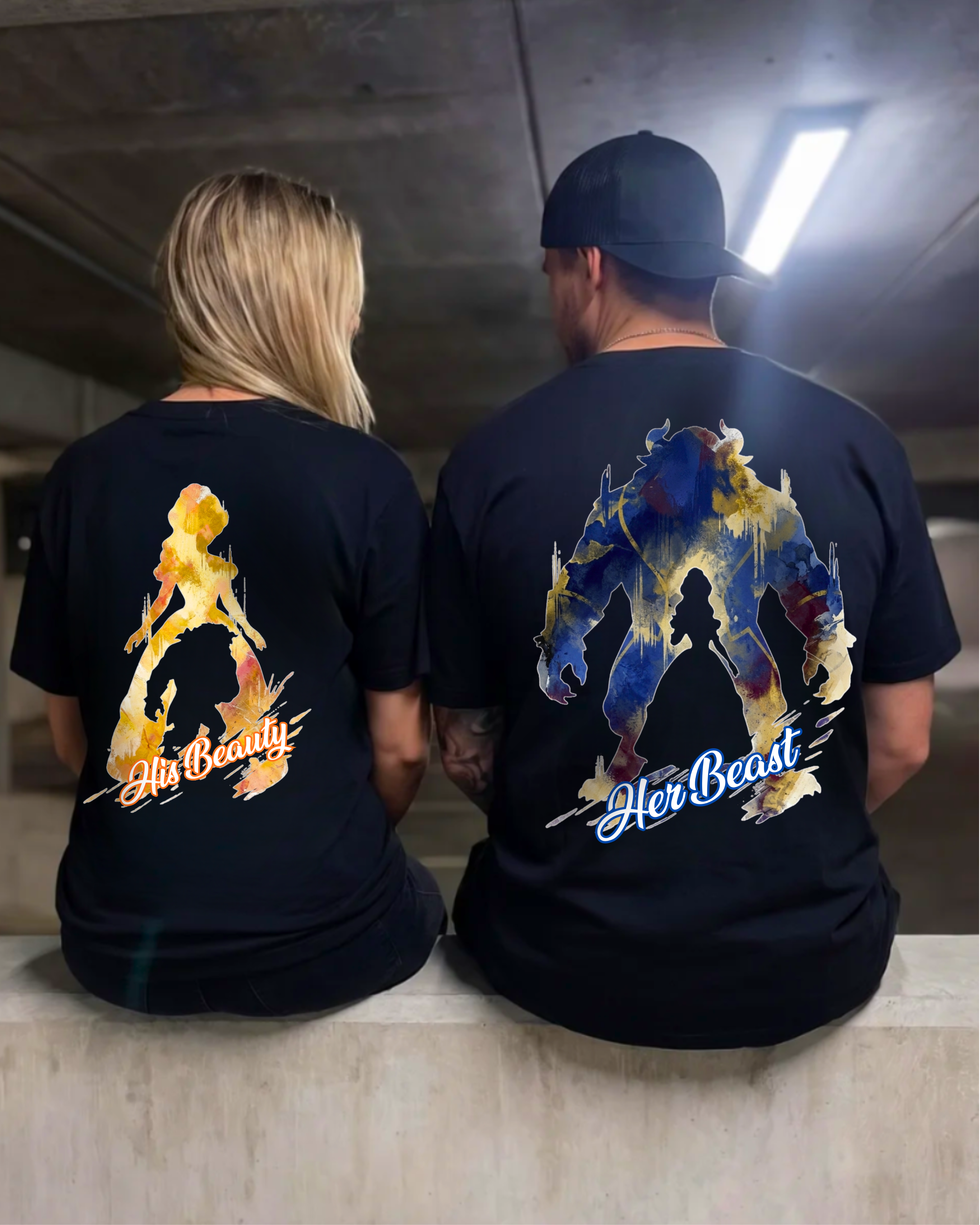 Beauty and Beast Silhouette - Couple Shirt Bundle