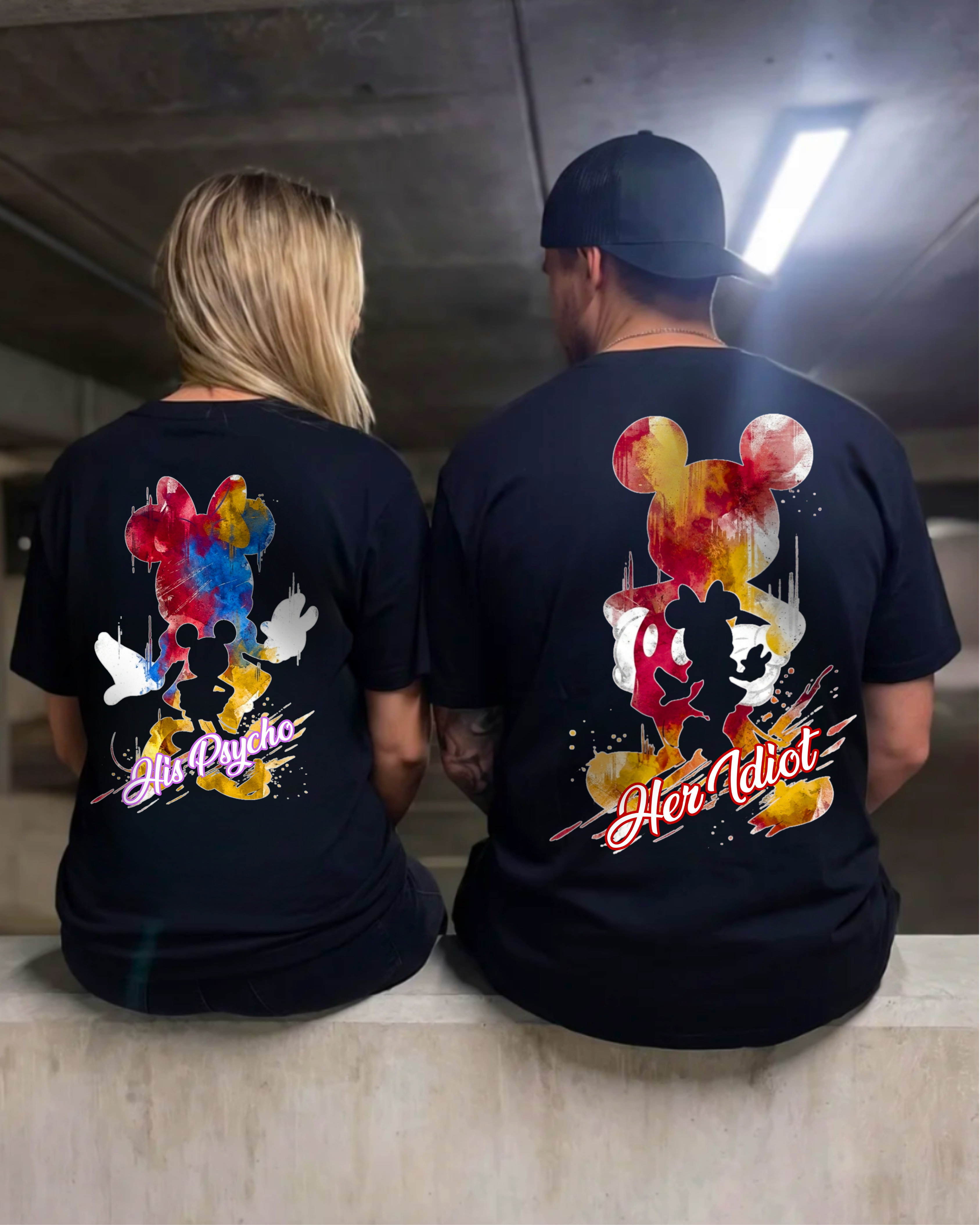 Idiot / Psycho Silhouette - Couple Shirt Bundle