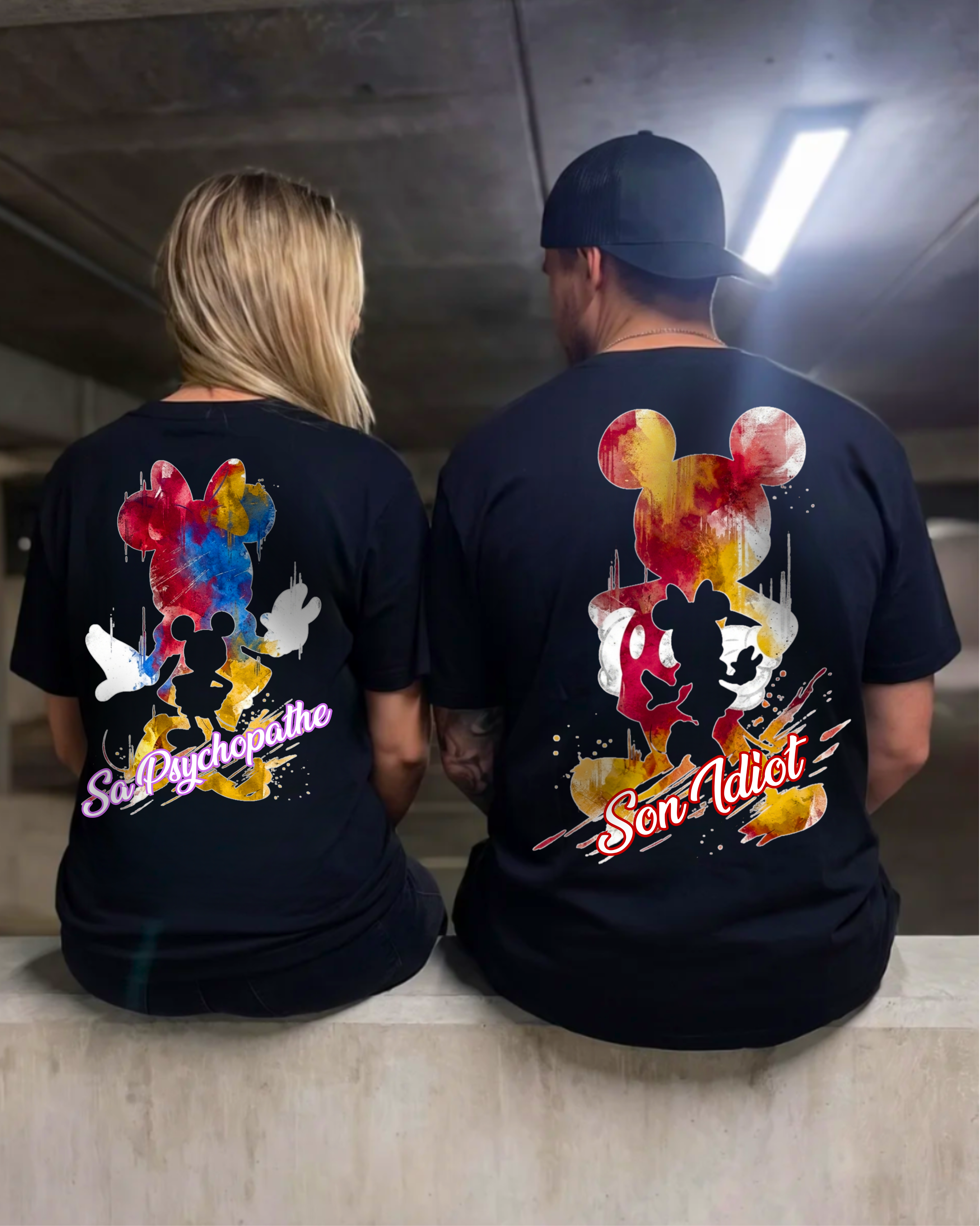 Idiot / Psychopathe Silhouette - Couple Shirt Bundle