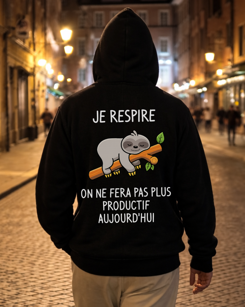 Je Respire - Hoodie Unisex Backprint FR.