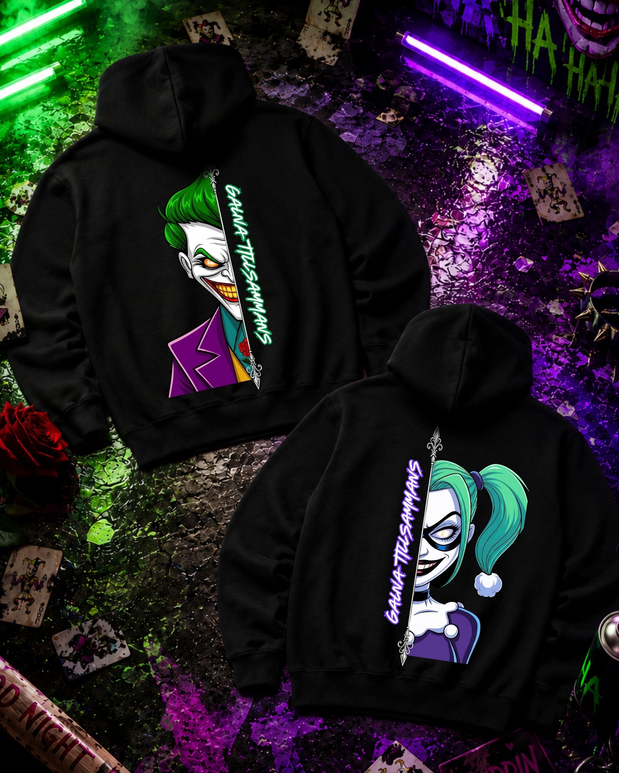 Galna Tillsammans Cartoon - Couple Hoodie Bundle