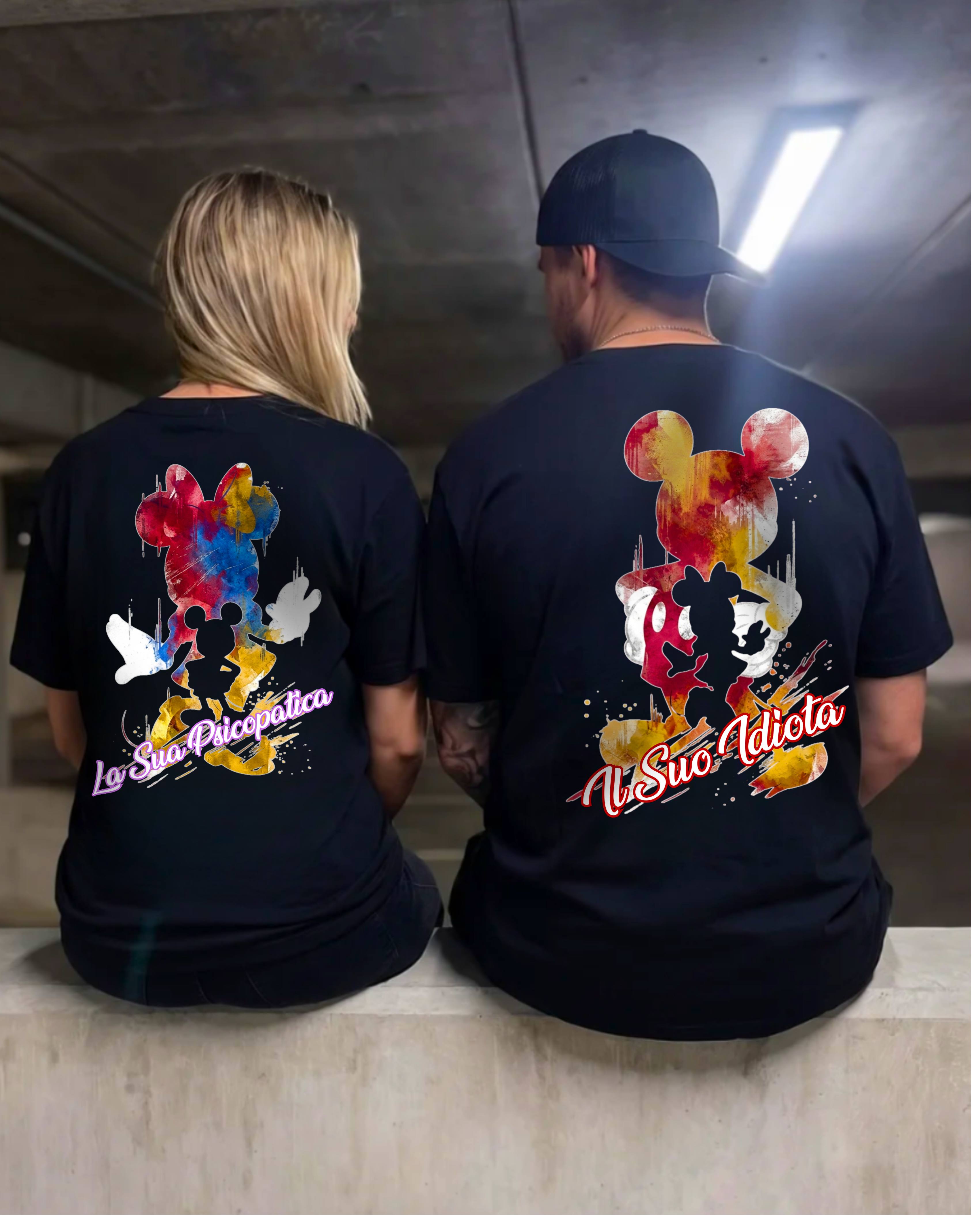 Idiota / Psicopatica Silhouette - Couple Shirt Bundle