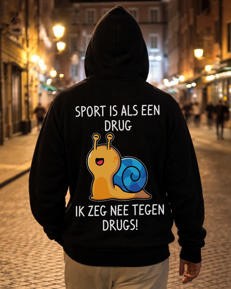 Sport als Drug - Hoodie Unisex Backprint NL.