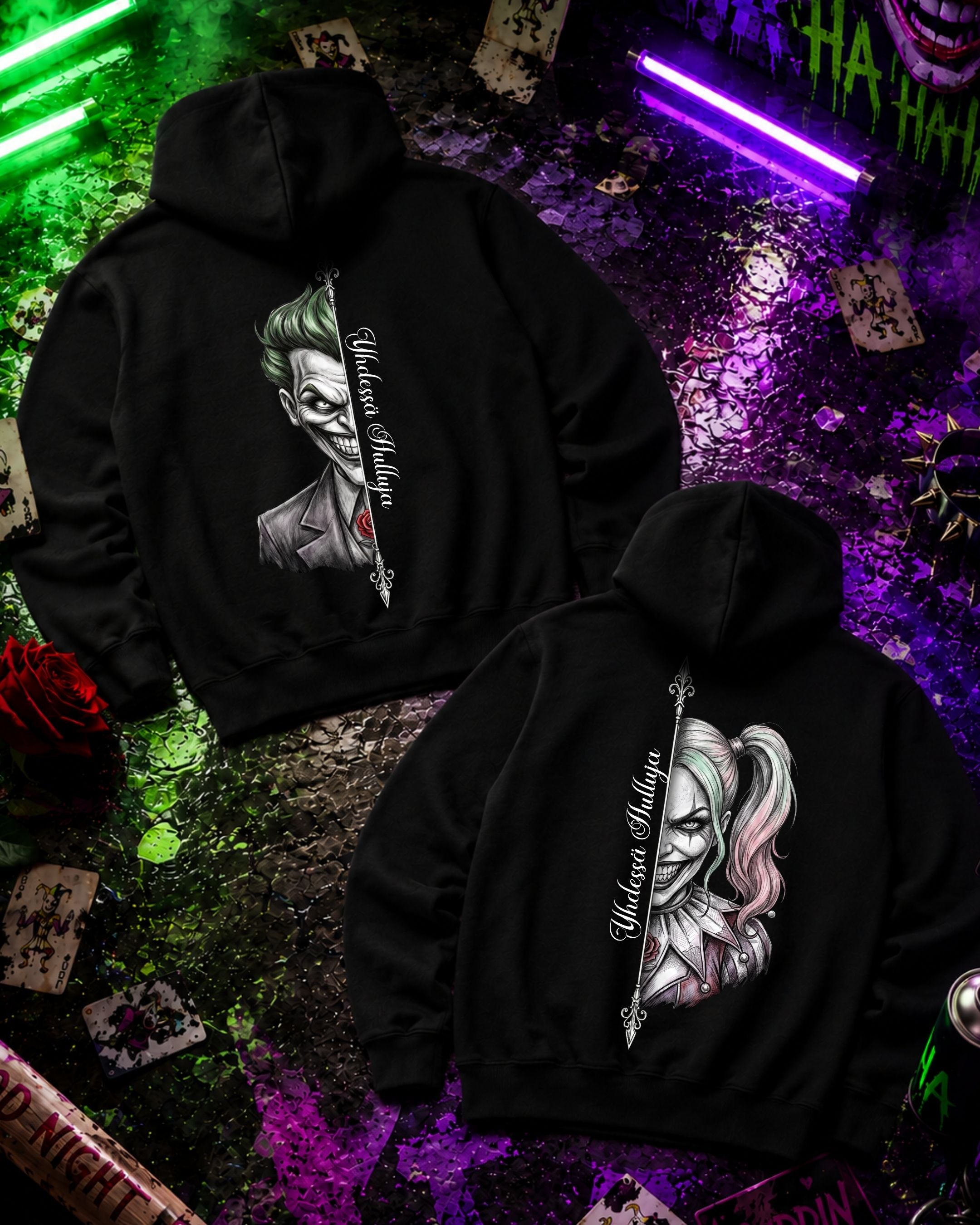 Yhdessä Hulluja Real - Couple Hoodie Bundle