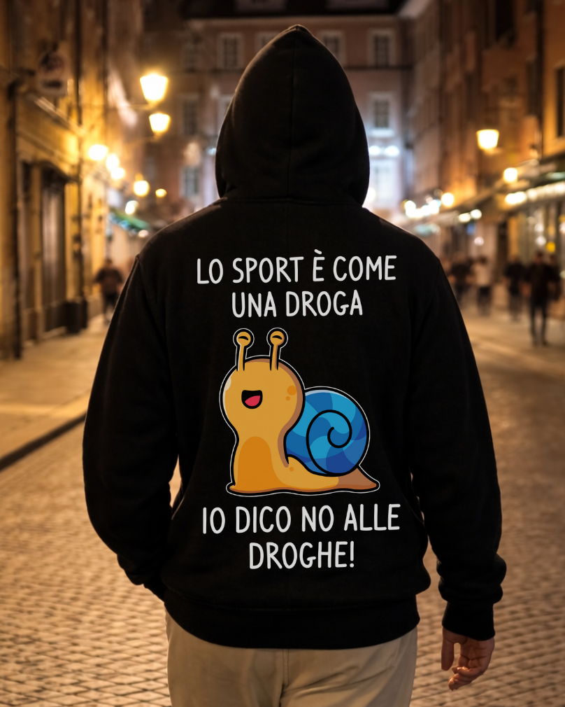 Lo Sport - Hoodie Unisex met Italiaanse print op de achterkant.