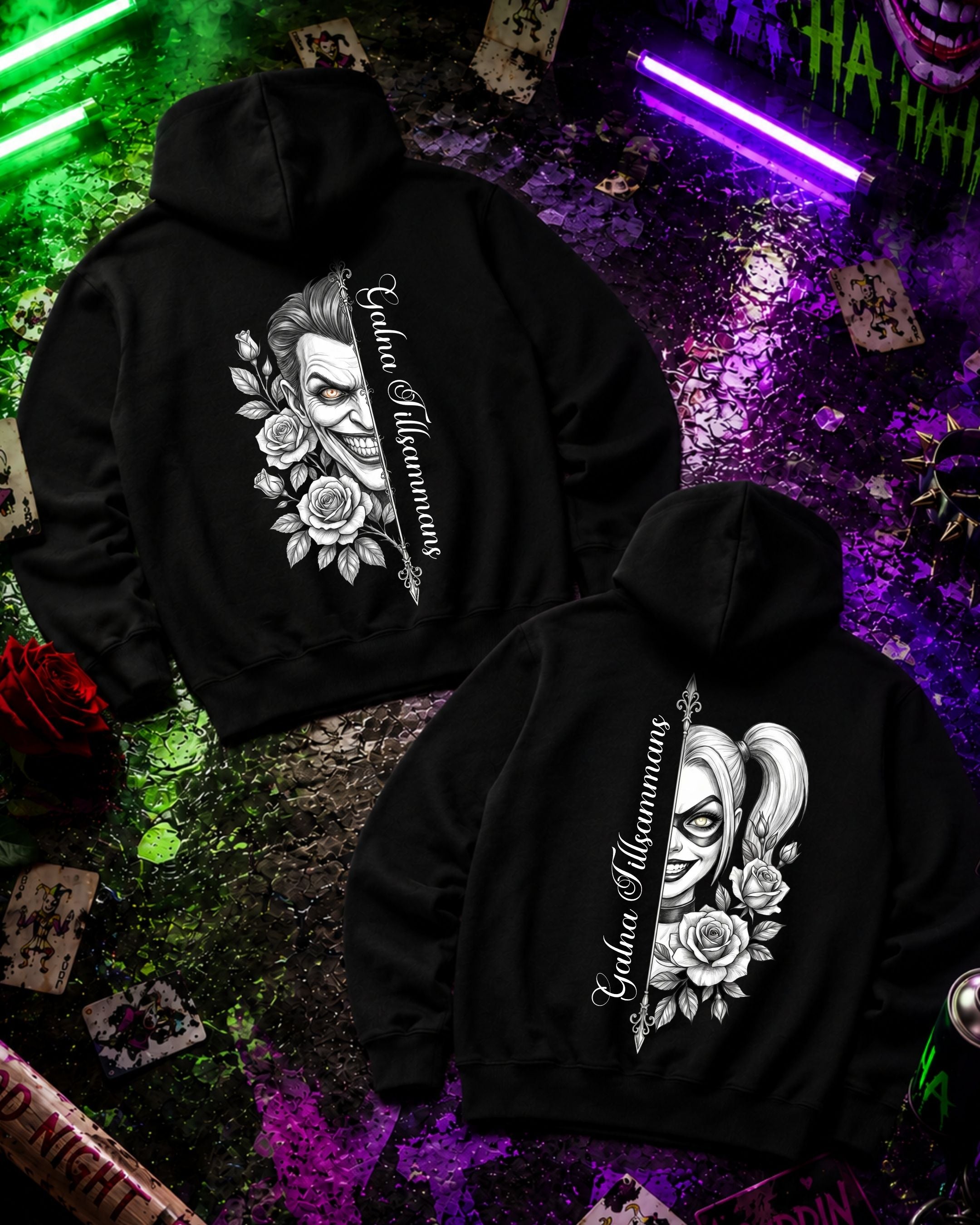 Galna Tillsammans B&W - Couple Hoodie Bundle