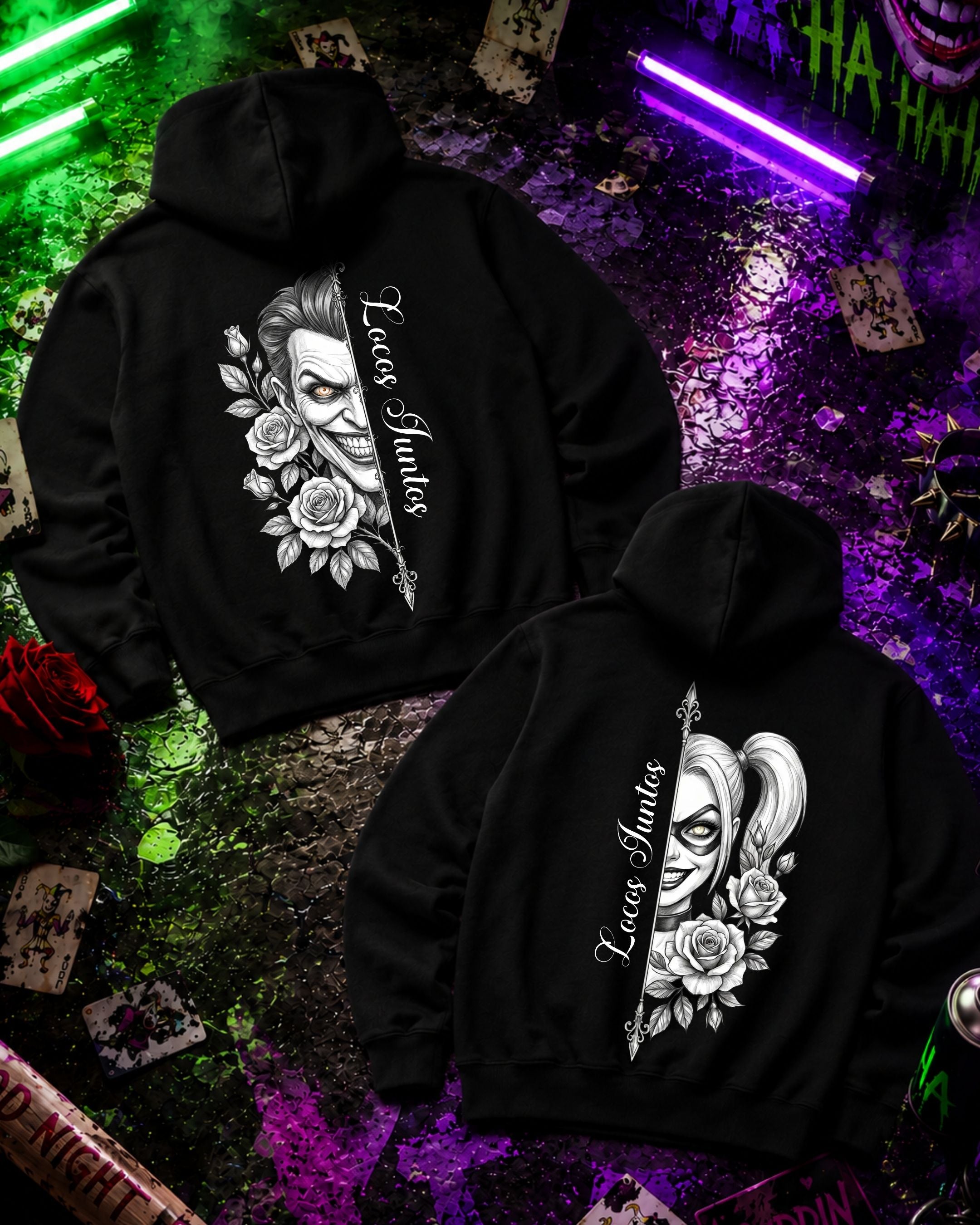 Locos Juntos B&W - Couple Hoodie Bundle
