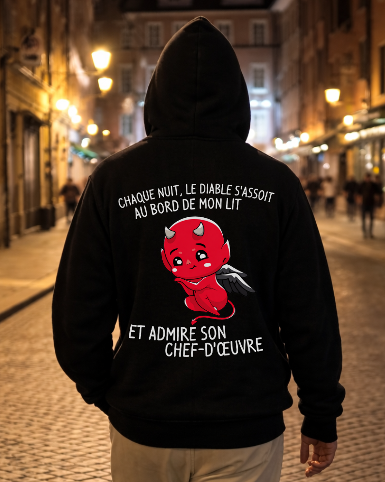 Duivel - Hoodie Unisex met opdruk op de achterkant FR.
