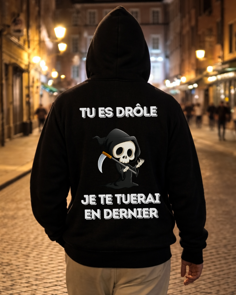 Tu es Drole - Hoodie Unisex Rugafdruk FR.