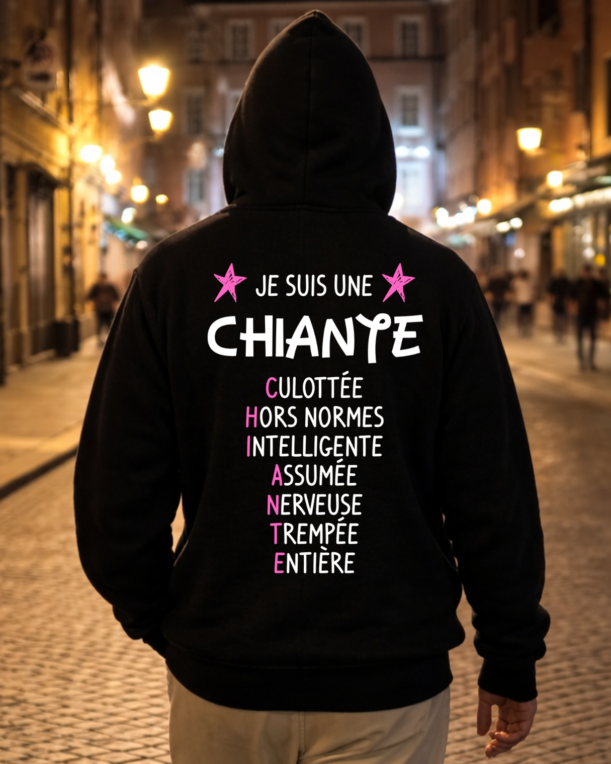 Chiante - Hoodie Unisex met opdruk op de achterkant FR.