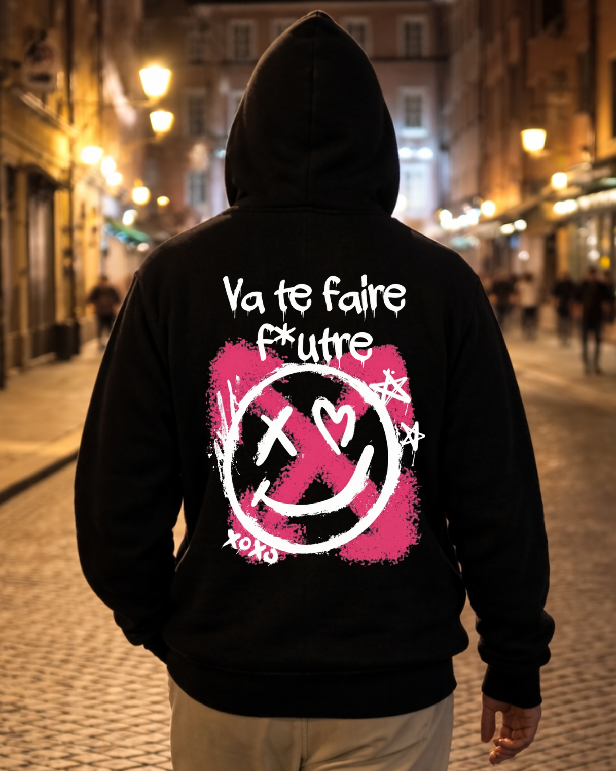 Va te faire f*utre - Hoodie unisex rugafdruk FR.