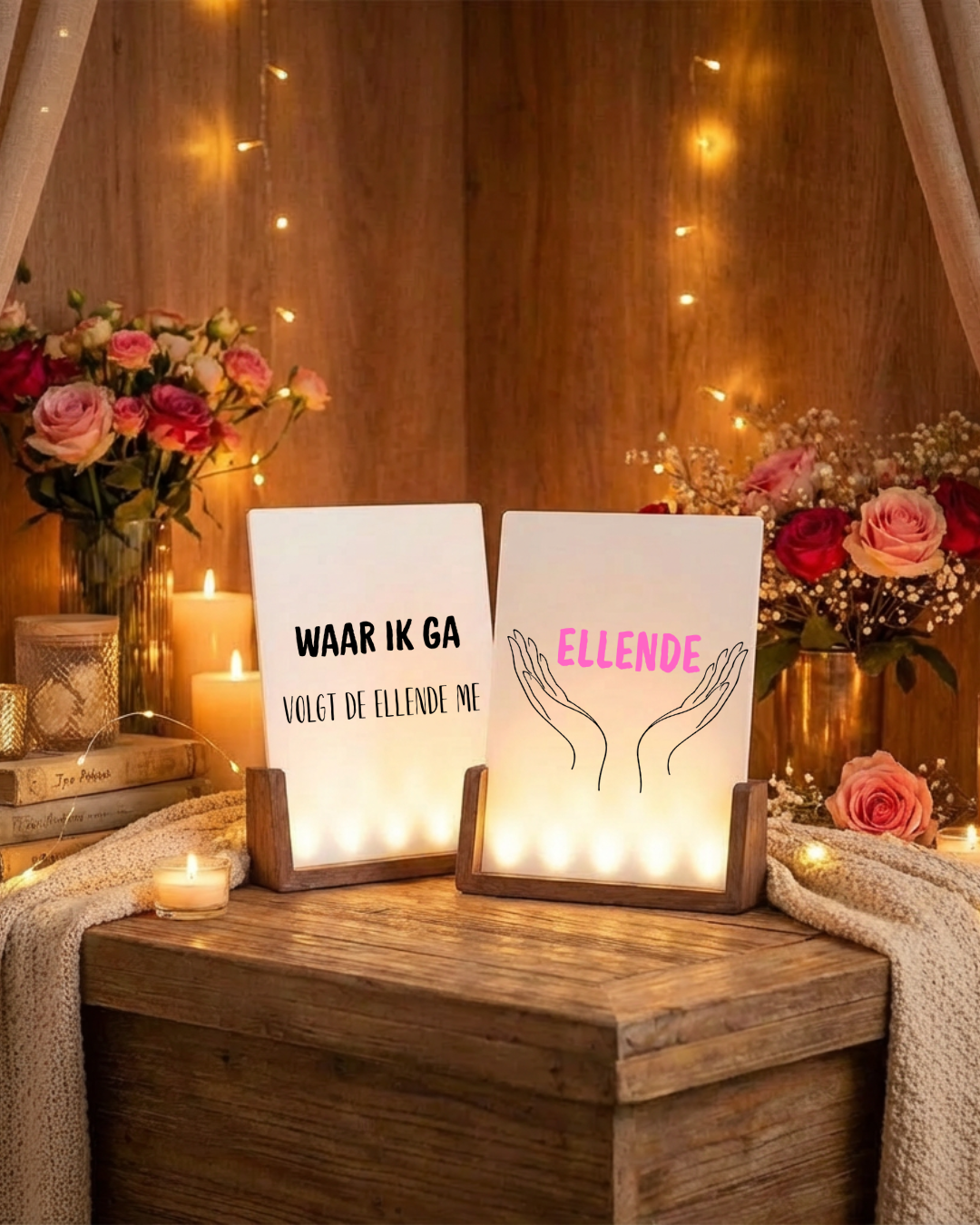 Waar ik ga Ellende - illuminated Picture Frame NL.
