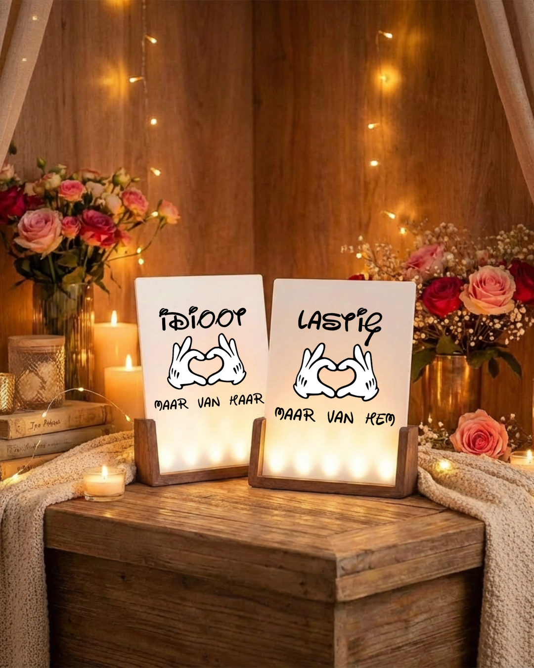 Idioot / Lastig - illuminated Picture Frame NL.