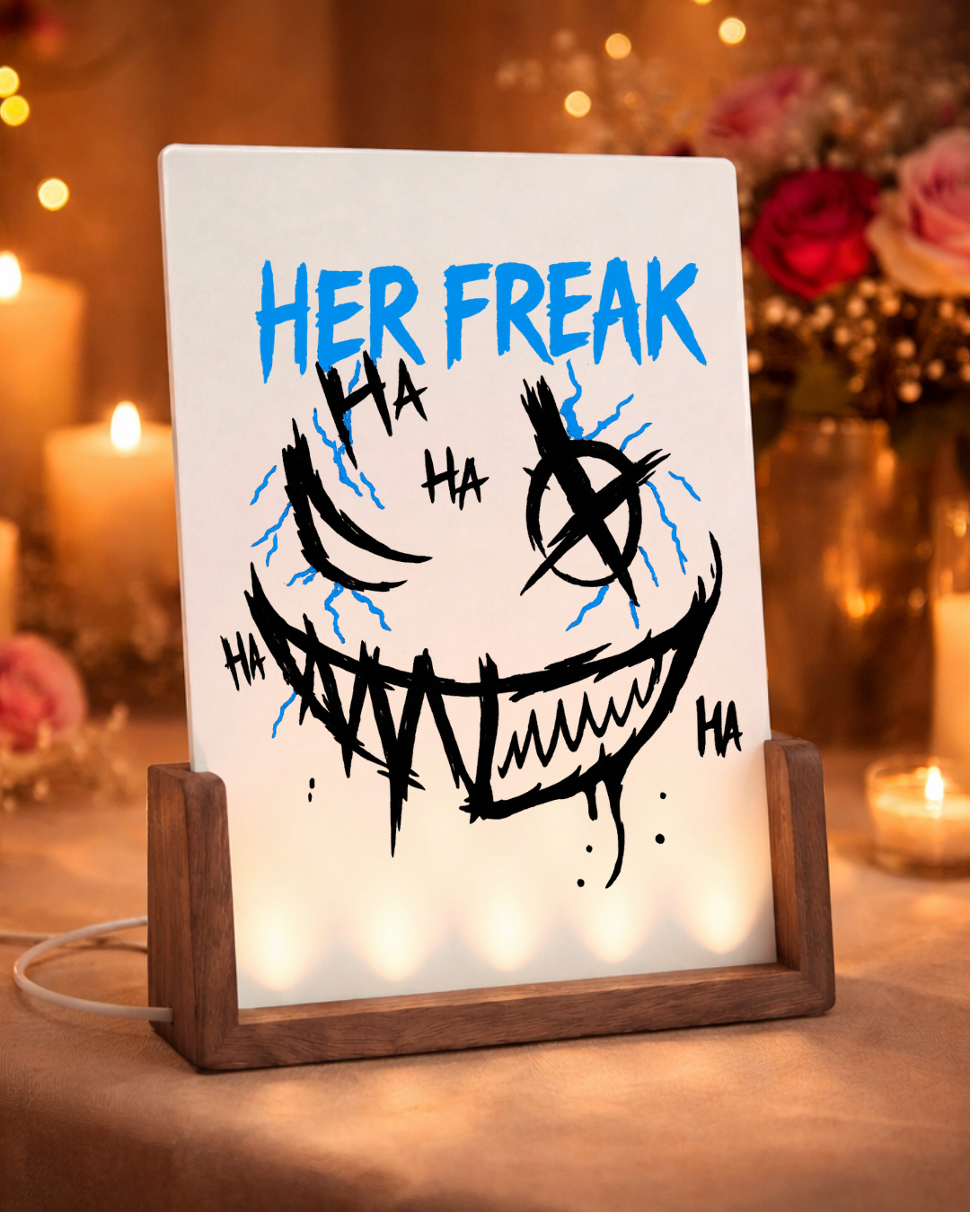 Her Freak - illuminated picture frame ENG.
