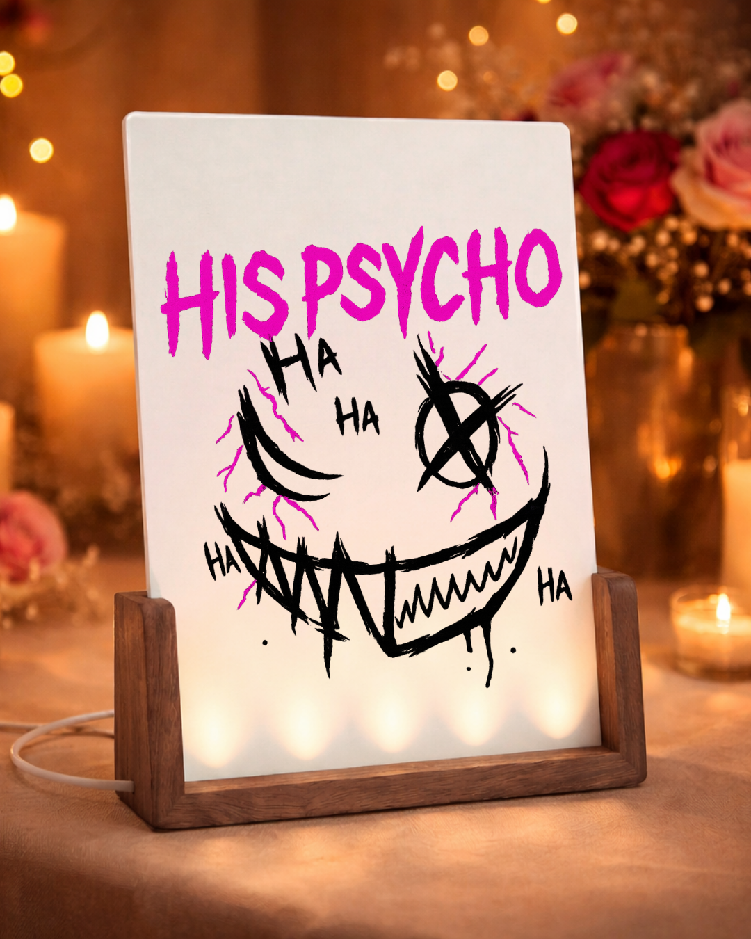 His Psycho - illuminated picture frame ENG.
