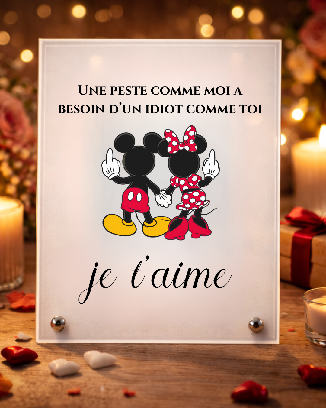 love him - glass stand FR.