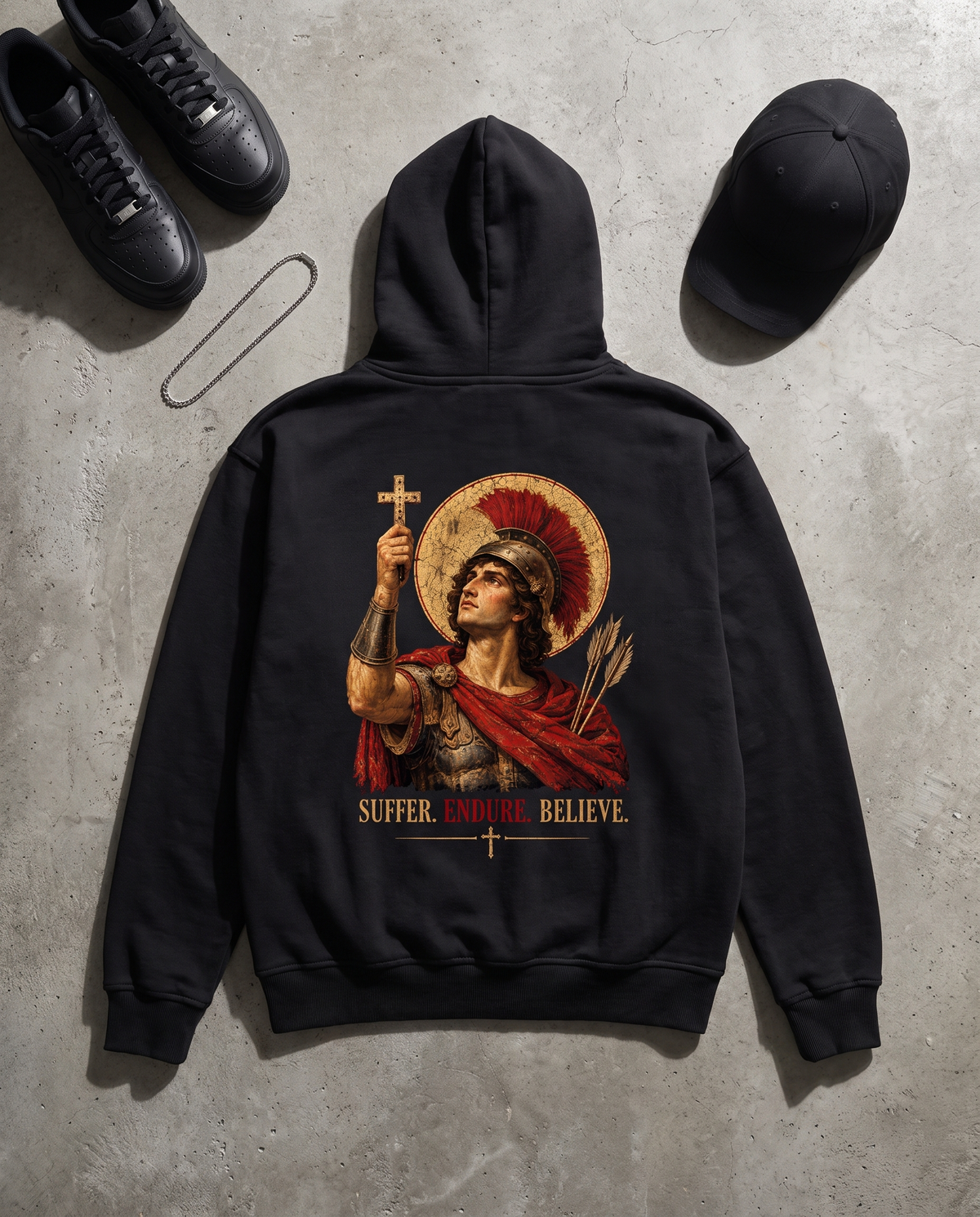 SUFFER, ENDURE, BELIEVE - OVERSIZED HOODIE