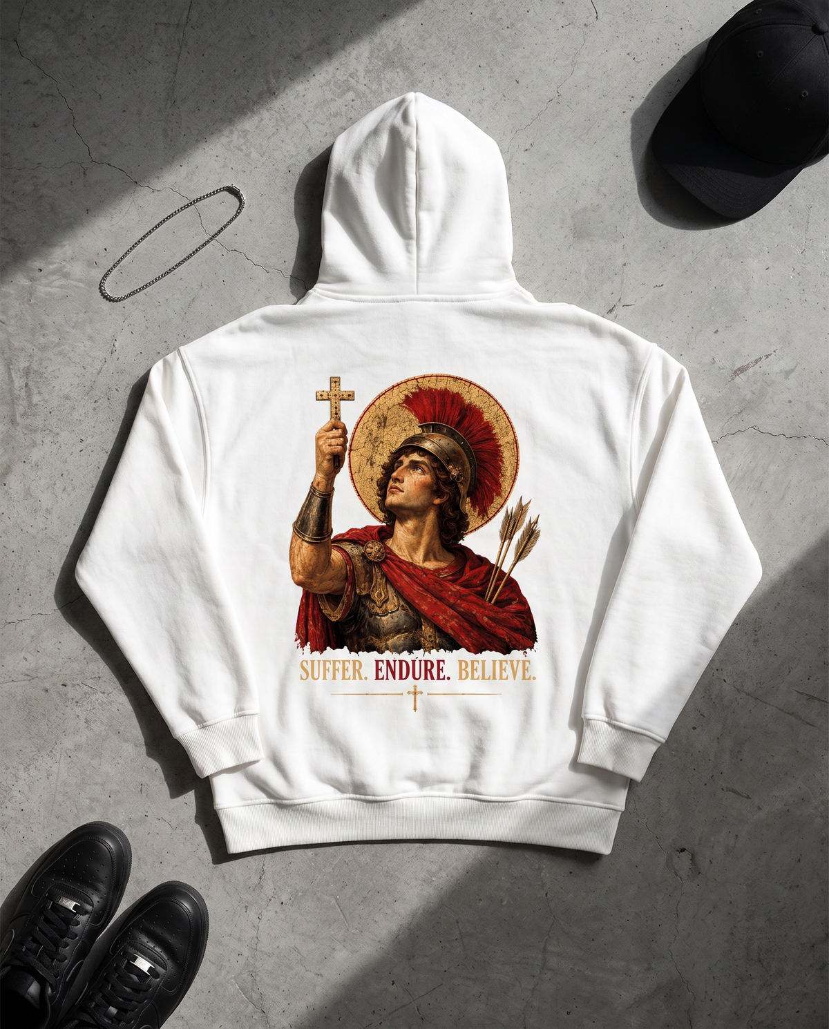 SUFFER, ENDURE, BELIEVE - OVERSIZED HOODIE