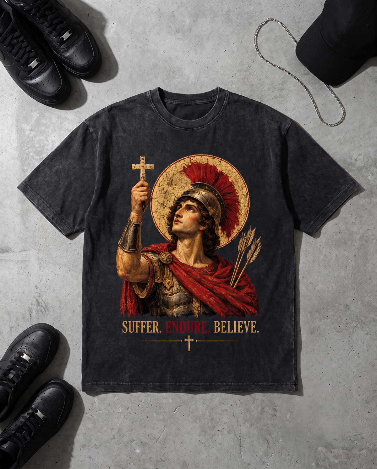 SUFFER, ENDURE, BELIEVE - OVERSIZED TEE