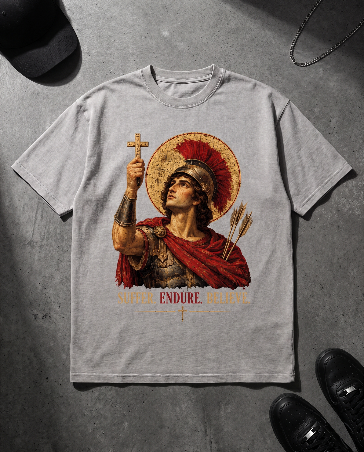 SUFFER, ENDURE, BELIEVE - OVERSIZED TEE