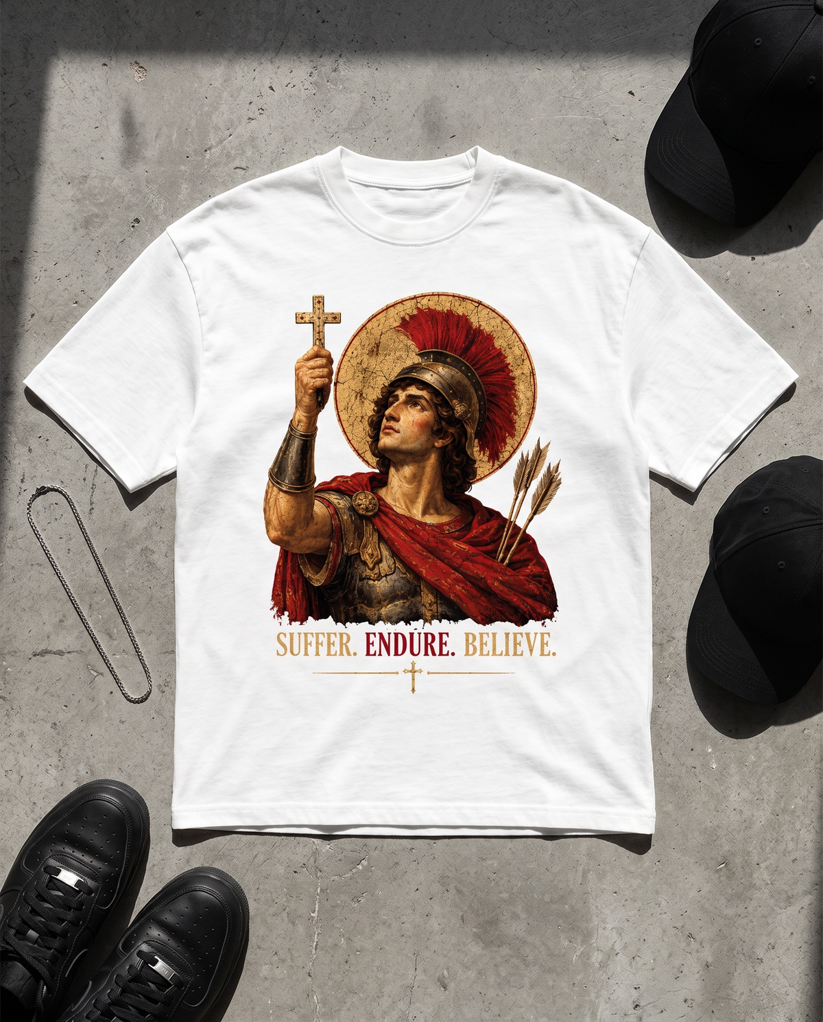 SUFFER, ENDURE, BELIEVE - OVERSIZED TEE