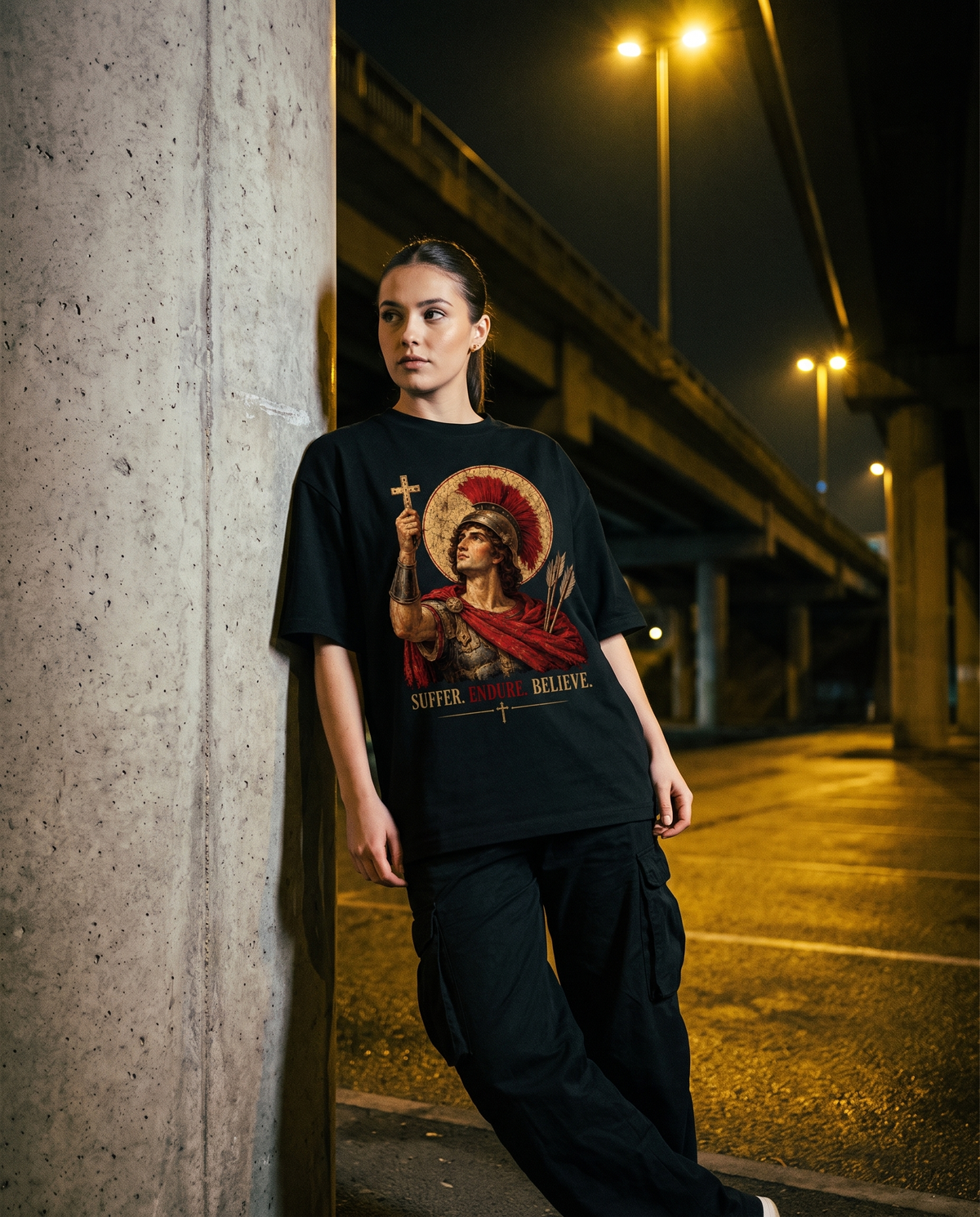 SUFFER, ENDURE, BELIEVE - OVERSIZED TEE