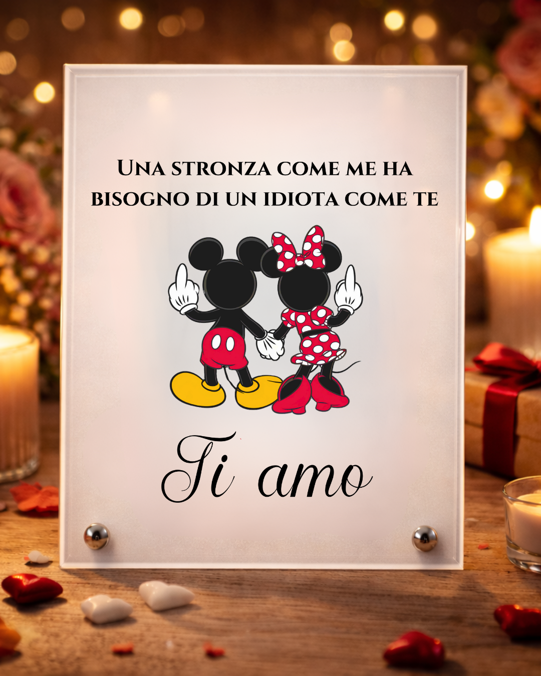 love him - glass stand IT.